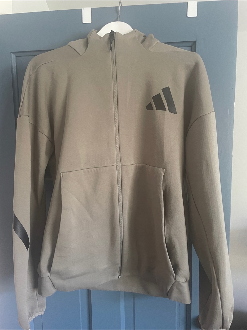 Adidas Men's Olive Zip-Up Hoodie